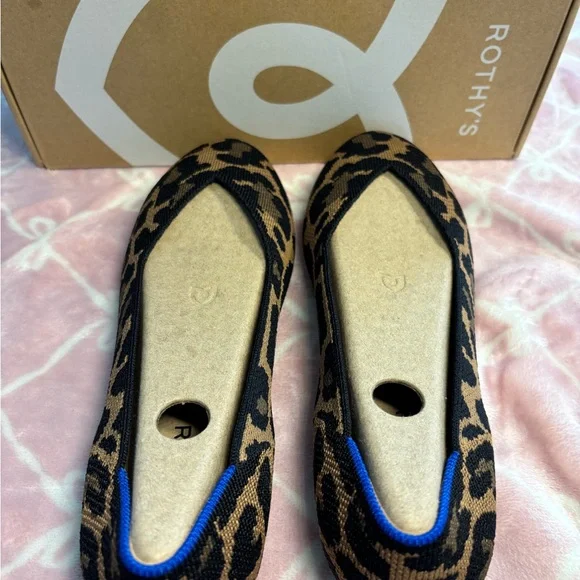 Rothy's Black and Tan Leopard Flats - Picture 3 of 6